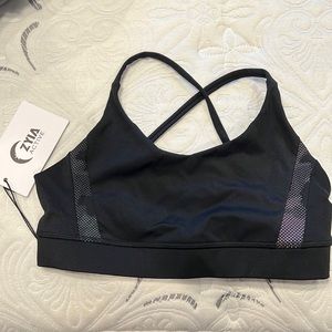 Zyia Black Camo Reflective Camo Sports Bra small